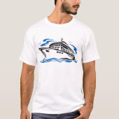 Cruiseschip op Ocean Waves Nautical Travel T-shirt (Voorkant)