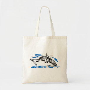 Cruiseschip op Ocean Waves Nautical Travel Tote Bag