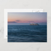 Cruiseschip op zonsondergang briefkaart (Voorkant / Achterkant)