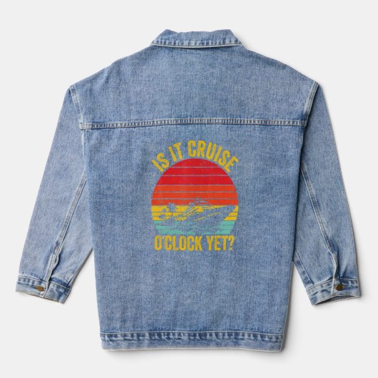 Cruiseschip Retro is het cruise op klok Ja Denim Jacket (Achterkant)