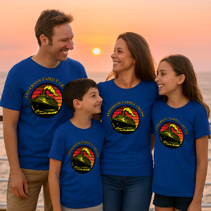 Cruiseschip & Retro Zonsondergang Sjabloon T-shirt