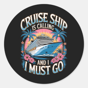 Cruiseschip roept gezinsvakantie cruise aan ronde sticker