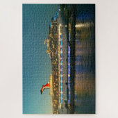 Cruiseschip 's nachts legpuzzel (Verticaal)