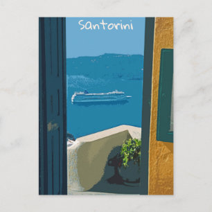 cruiseschip Santorini, Griekenland Briefkaart