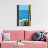 cruiseschip Santorini, Griekenland Canvas Afdruk (Insitu (Woonkamer))