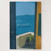 cruiseschip Santorini, Griekenland Legpuzzel (Verticaal)