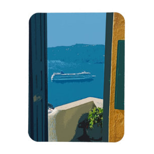 cruiseschip Santorini, Griekenland Magneet