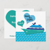 Cruiseschip Save the Wedding Date Kaart (Voorkant / Achterkant)