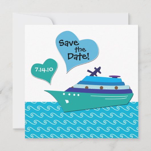 Cruiseschip Save the Wedding Date Kaart (Voorkant)