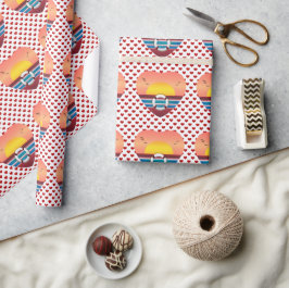 Cruiseschip Sunset Hearts Nautisch inpakpapier