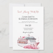 Cruiseschip Tropical Travel Bruiloft uitnodiging (Voorkant)