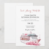 Cruiseschip Tropical Travel Bruiloft uitnodiging (Voorkant / Achterkant)