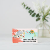 cruiseschip | Tropische bomen Visitekaartje (Staand voorkant)