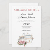 Cruiseschip Tropische bruiloft uitnodiging (Voorkant / Achterkant)