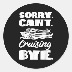 Cruiseschip vakantie sorry. Kantelen. Vaarwel. Ronde Sticker
