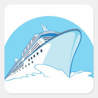 cruiseschip vierkante sticker