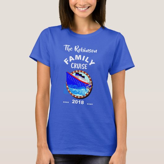Cruiseschip voor de familie, speciaal gepersonalis t-shirt (Voorkant)
