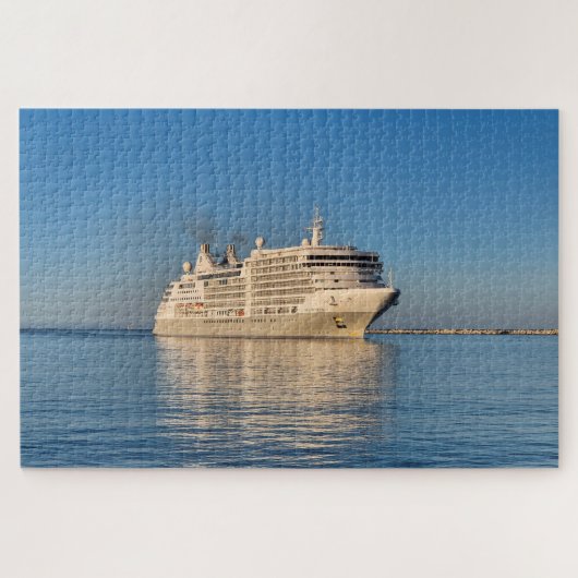 Cruiseschip vroege ochtend, buitenhaven legpuzzel (Horizontaal)