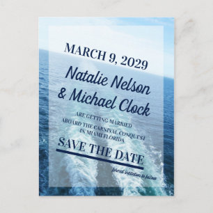 CruiseShip Yacht Destination Wedding Save the Date Aankondigingskaart