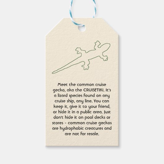 CRUISETIKI! Green Common Cruise Gecko Cadeaulabel (Voorkant)