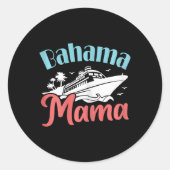 Cruisevakantie Mom Bahama's Trip Bahama Mama Ronde Sticker (Voorkant)