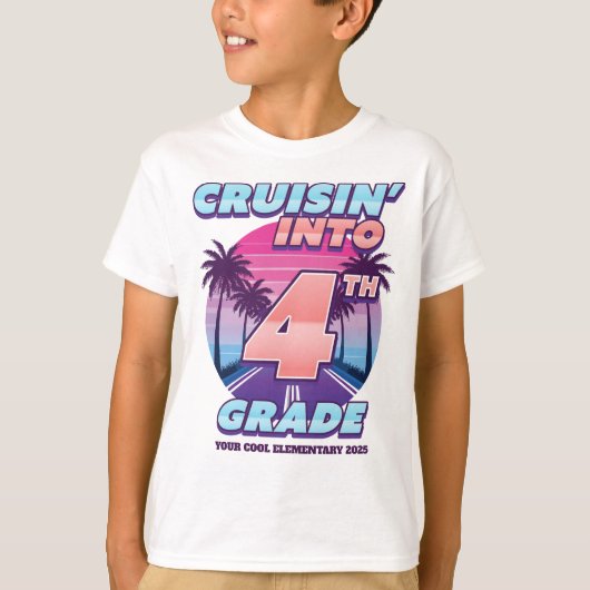 Cruisin’ Back to School 4th Grade T-shirt (Voorkant)