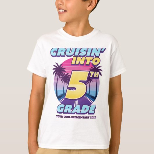 Cruisin’ Back to School 5th Grade T-shirt (Voorkant)