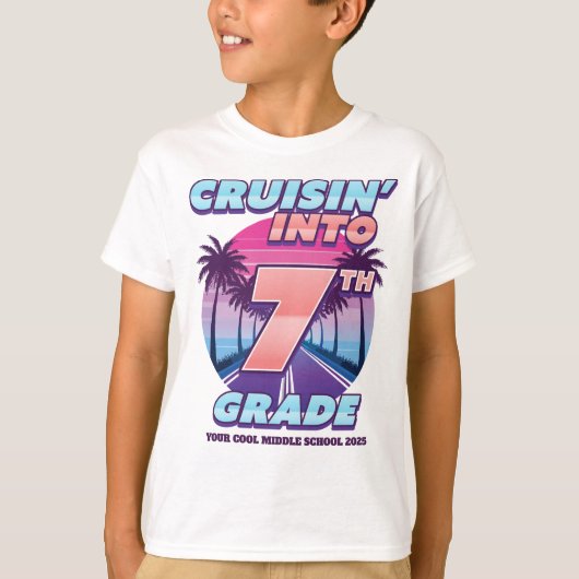 Cruisin’ Back to School 7th Grade T-shirt (Voorkant)