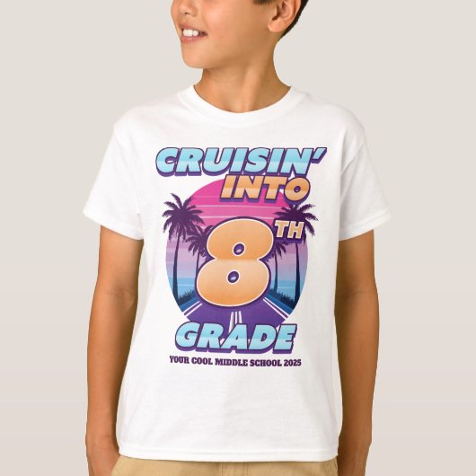 Cruisin’ Back to School 8th Grade T-shirt (Voorkant)
