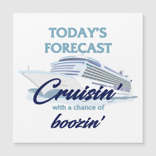 Cruisin' & Boozin' Vierkante Cruise Deurmagnet (Voorkant)