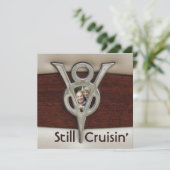 Cruisin Couple Photo Jubileum Party Kaart (Staand voorkant)