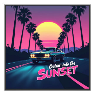 Cruisin' Into The Sunset beroemd gemaakt door 80s Foto Afdruk