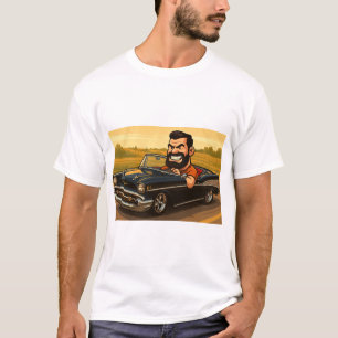 Cruisin' met Attitude – Cartoon Bestuurder in Klas T-shirt