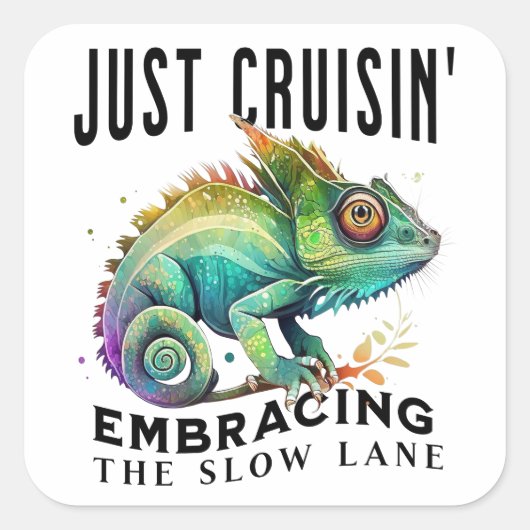 Cruisin Slow Lane Life Vierkante Sticker (Voorkant)