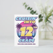 Cruisin’ Terug naar school 12e klas Feestdagenkaart (Staand voorkant)