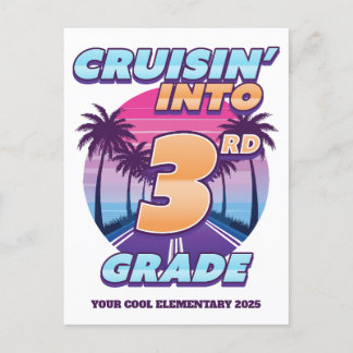 Cruisin’ Terug naar school 3e klas Feestdagenkaart