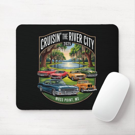 Cruisin The River City 2025 Moss Int Ms Clic Car D Muismat (Met muis)