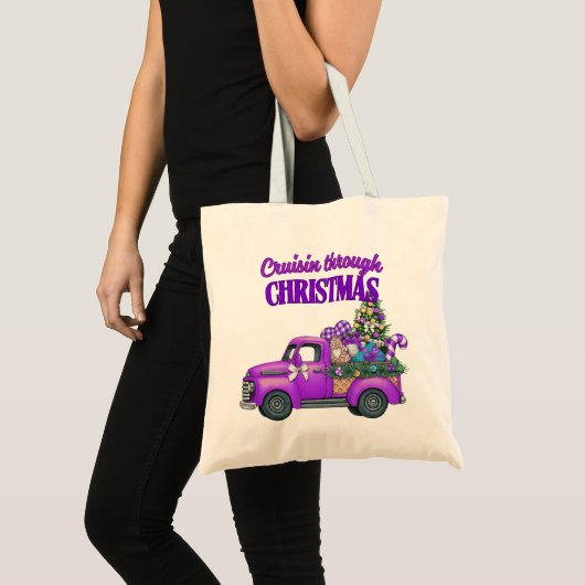 cruisin through christmas tote bag (Voorkant (product))