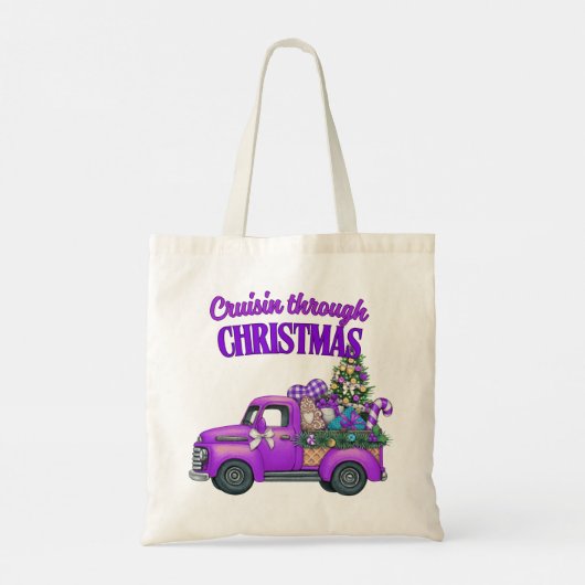 cruisin through christmas tote bag (Achterkant)
