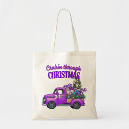 cruisin through christmas tote bag