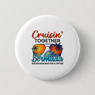 Cruisin Together Bermuda 2025 Vrienden Bermuda Cru Ronde Button 5,7 Cm