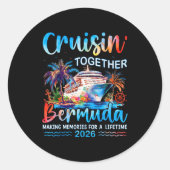 Cruisin' Together Bermuda 2026 Family Vacation Cru Ronde Sticker (Voorkant)