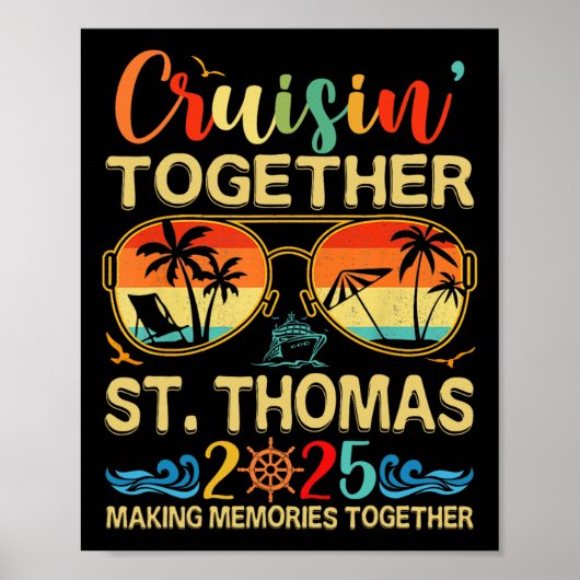 Cruisin Together St.thomas 2025 Matching Groepsvak Poster (Voorkant)