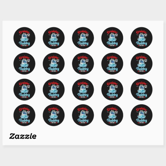 Cruisin With My Hubby 2026 Romantic Couple Cruise  Ronde Sticker (Vel)