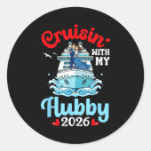 Cruisin With My Hubby 2026 Romantic Couple Cruise  Ronde Sticker (Voorkant)