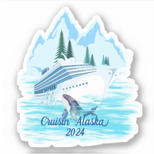 Cruising Alaska bergen Sticker (Voorkant)