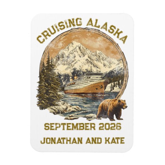 Cruising Alaska Retro Distressed Ship Door Marker Magneet (Verticaal)