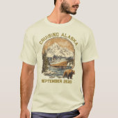 Cruising Alaska Retro noodlijdende schip inschepin T-shirt (Voorkant)