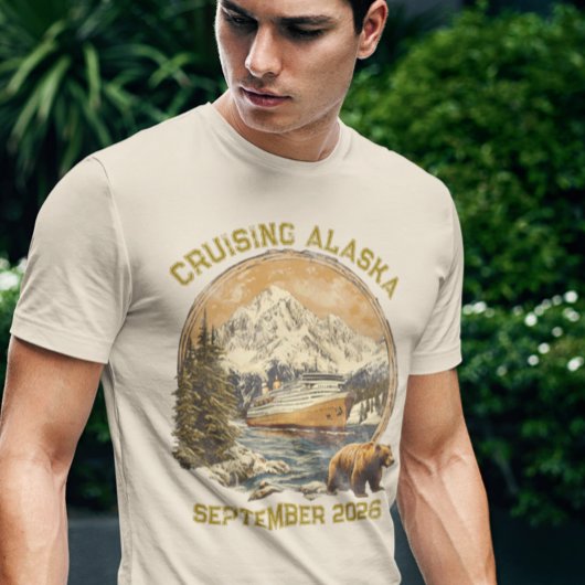 Cruising Alaska Retro noodlijdende schip inschepin T-shirt