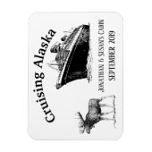 Cruising Alaska Schip en Moose Magneet (Verticaal)
